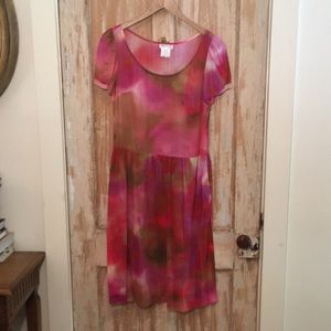 Agnes B. Paris Tie-Print Cotton Voille Dress FR 40